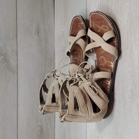 Sam Edelman Womens Katya Gladiator Suede Zip Back Lace Up Sandals shoes sz 8M - Picture 4 of 12